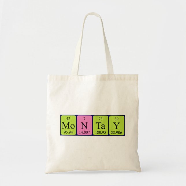 Montay periodisk bord namn tote bag tygkasse (Framsidan)