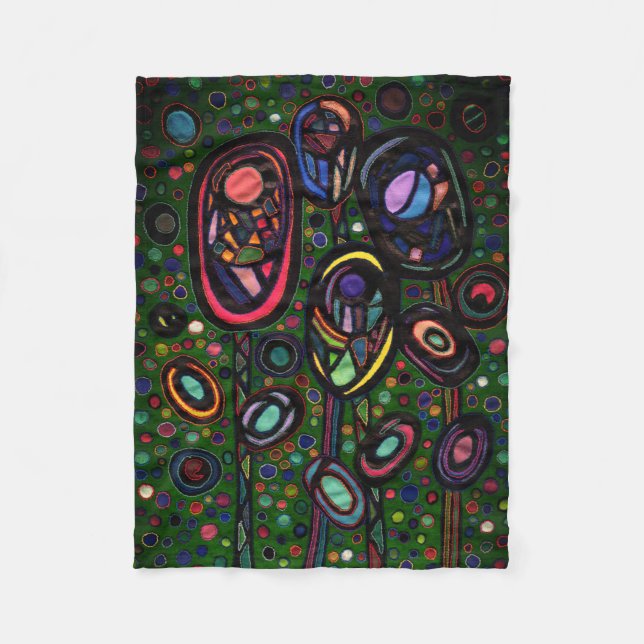 Möntblommor Fleecefilt (Framsidan)