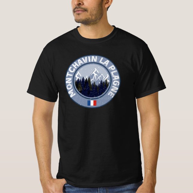 Montchavin La Plagne Station de Ski T Shirt (Framsida)