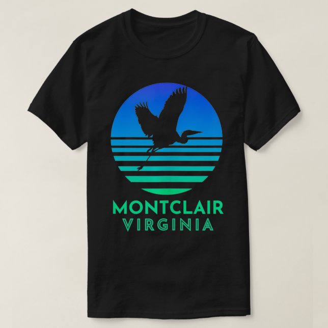 Montclair Virginia Heron Blue Sunset T Shirt (Design framsida)