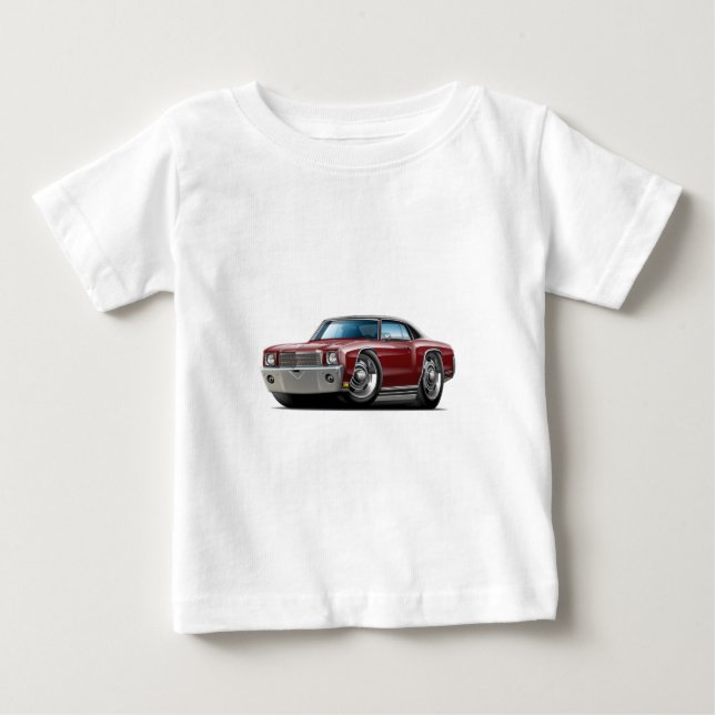 Monte 1970 - carlo Rödbrun-Svart bästa bil Tee Shirt (Framsida)