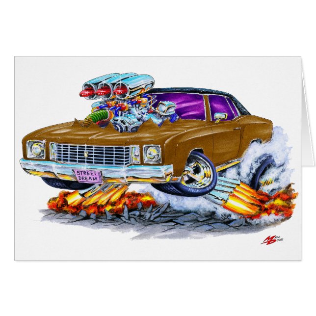 Monte 1972 - carlo brun bil hälsningskort (Framsidan Horizontal)