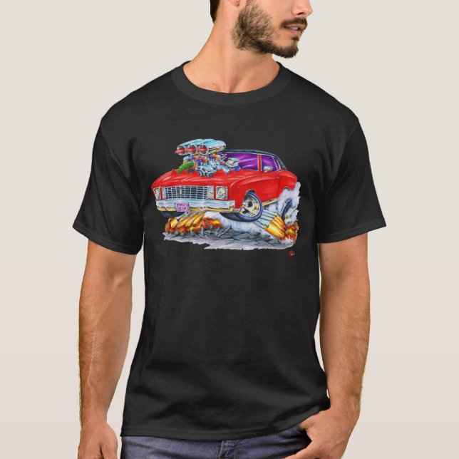 Monte 1972 - carlo röd bil tee shirt (Framsida)