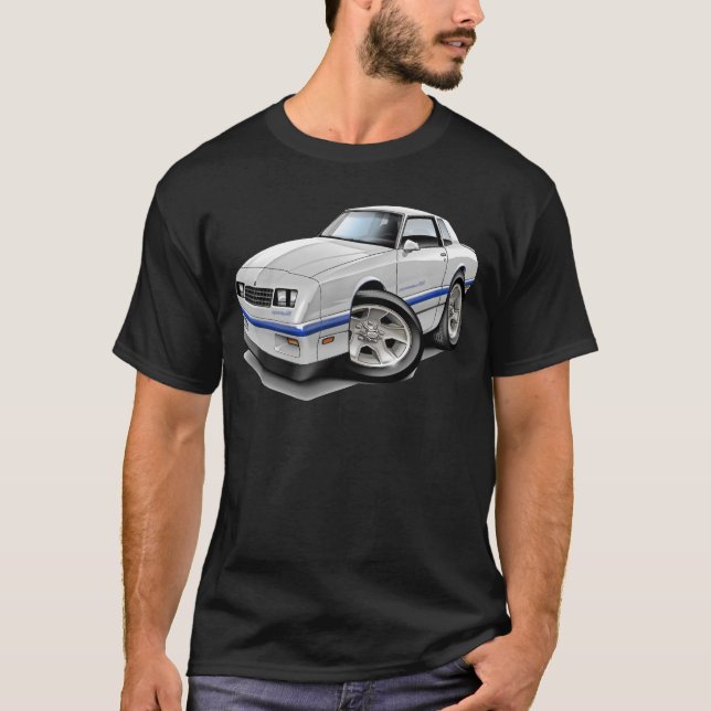 Monte 1983-88 - carlo Vit-Blått bil T Shirt (Framsida)
