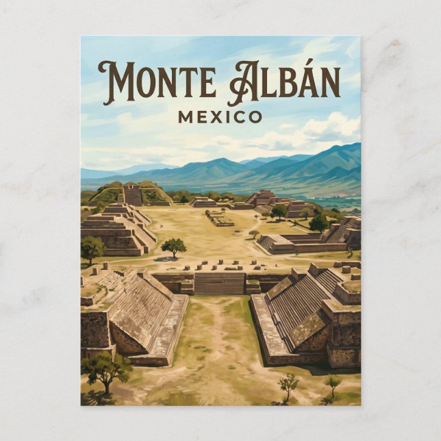 Monte Albán arkeologiska zon Mexiko Vykort (Framsida)