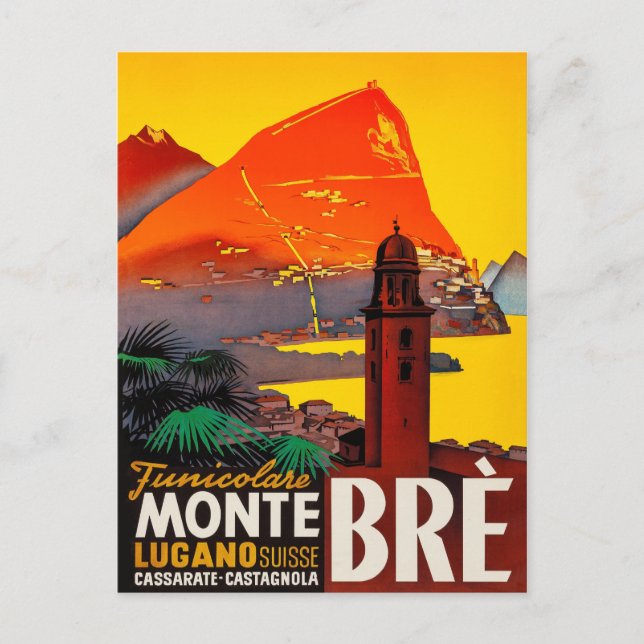 Monte Brè, Lugano, Schweiz Vykort (Framsida)