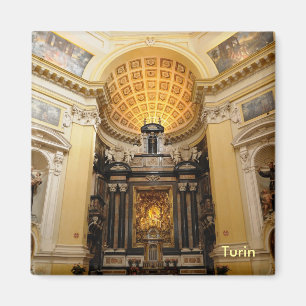 Monte Cappuccini kyrka på berg i Turin Magnet