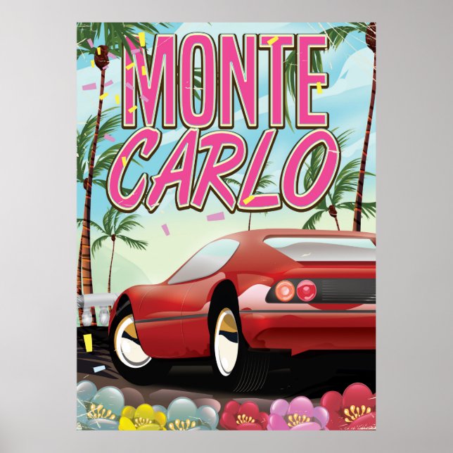 Monte Carlo-affisch för bilresor Poster (Framsidan)