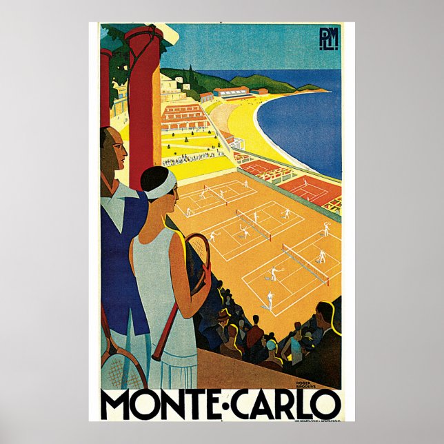 Monte-Carlo Art Deco Tennis Poster (Framsidan)