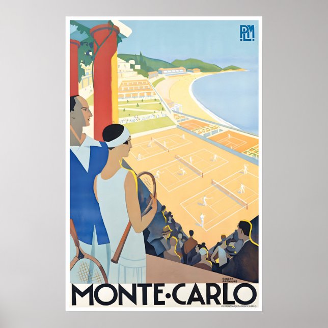 Monte Carlo Art Roger Broders Travel Poster Monaco (Framsidan)