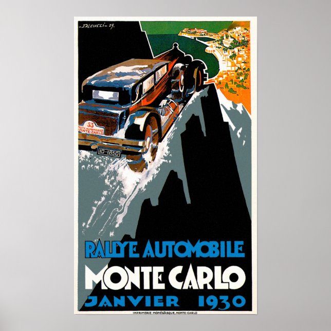 Monte Carlo Auto Rally ~ Vintage Automobile Ad Poster (Framsidan)