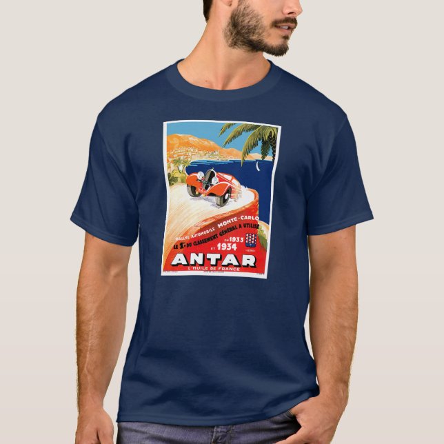 Monte Carlo Automobile Rally Tee Shirt (Framsida)