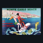 Monte Carlo Beach vintage affisch<br><div class="desc">Monte Carlo Beach vintage affisch</div>