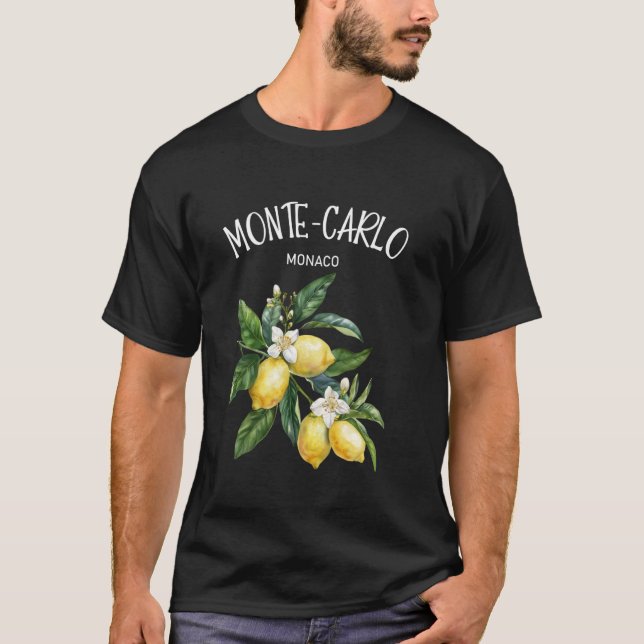 Monte-Carlo Citronkonst Monaco Fruktälskare Côte d T Shirt (Framsida)