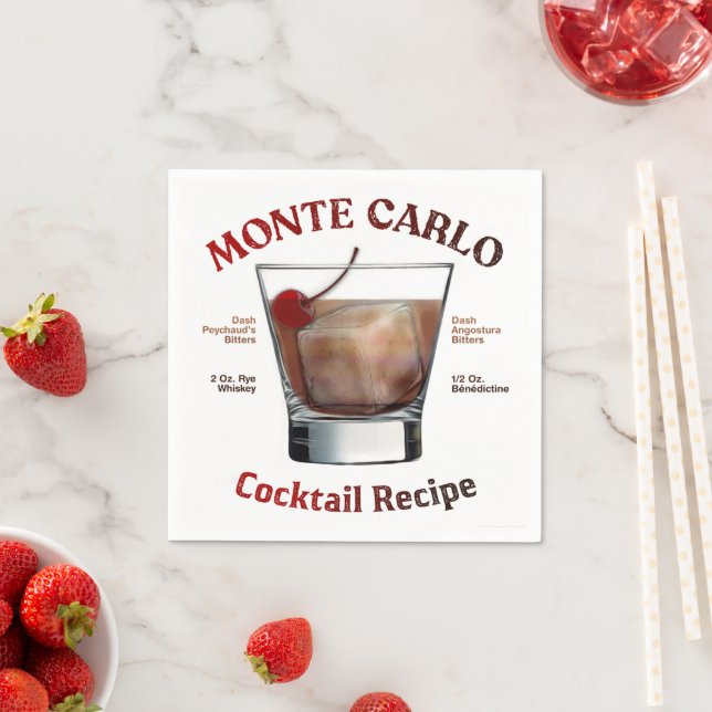 Monte Carlo Cocktail Recept Konst Pappersservett (Insitu)