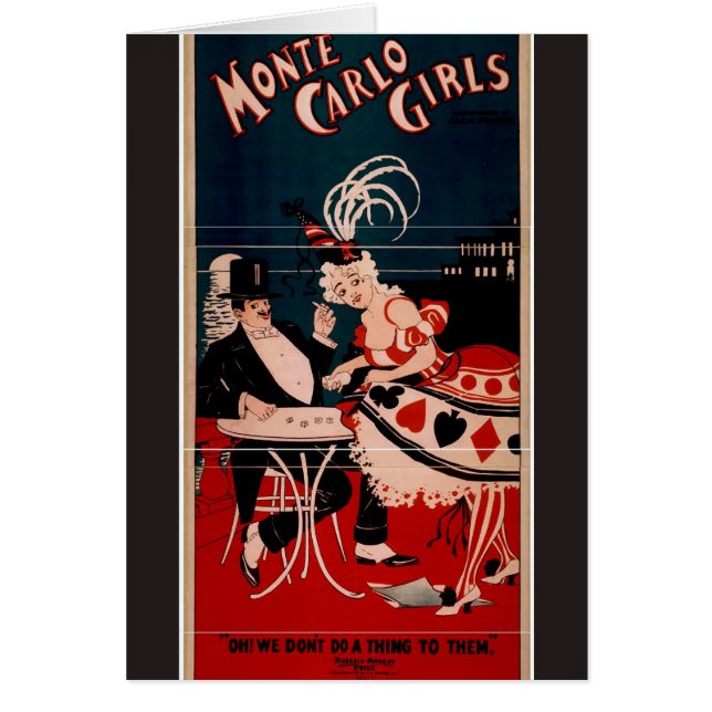 Monte - carlo flickor hälsningskort (Framsidan)