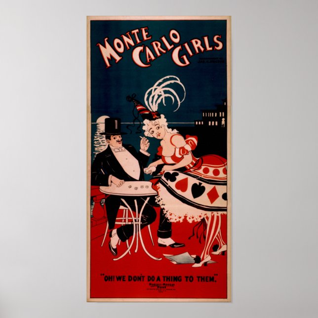 MONTE CARLO GIRLS Singing Dance VAUDEVILLE Poster (Framsidan)