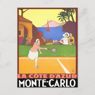 Monte Carlo Monaco Frankrike vintage resor Vykort
