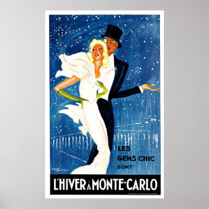 Monte Carlo Monaco Glamor Travel Art Poster