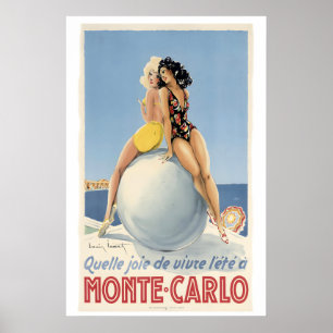 Monte Carlo Monaco Vilken glädje att äta sommar Poster