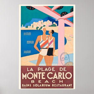 Monte Carlo Monaco Vintage Resa Poster