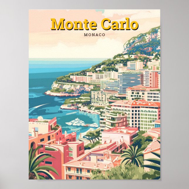 Monte Carlo Monaco Vintage resor Poster (Framsidan)