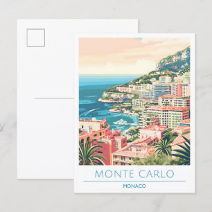 Monte Carlo Monaco Vintage resor Vykort
