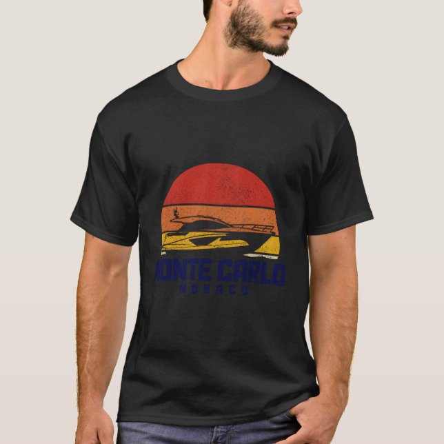 Monte Carlo Monaco Yacht T Shirt (Framsida)