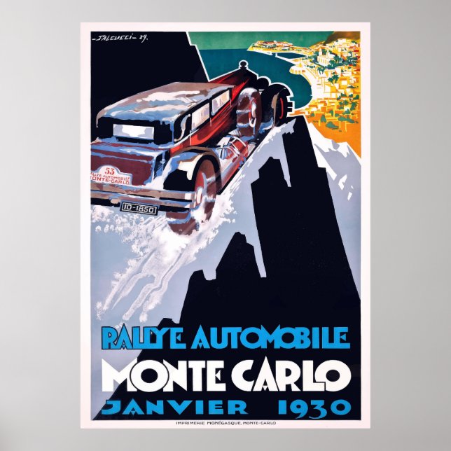 Monte Carlo Rallye Automobile 1930 Poster (Framsidan)