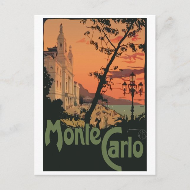 Monte Carlo vid solnedgång Vykort (Framsida)
