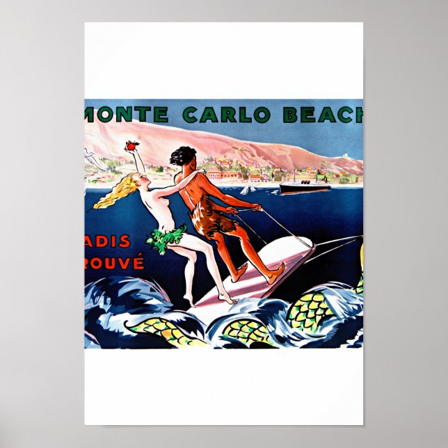 Monte Carlo Vintage affisch återställd (Framsidan)