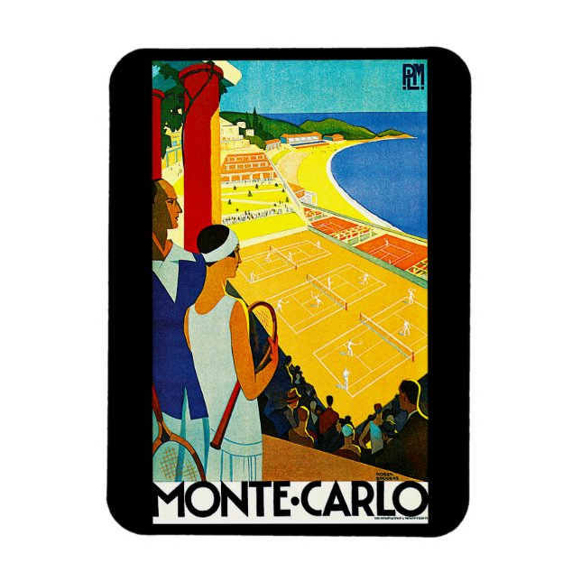Monte Carlo Vintage resor Poster Magnet (Vertikal)