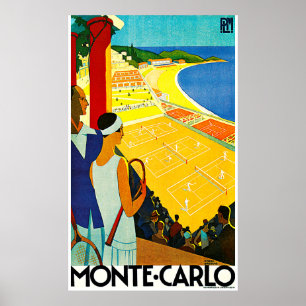 Monte - carlo vintage resoraffisch poster