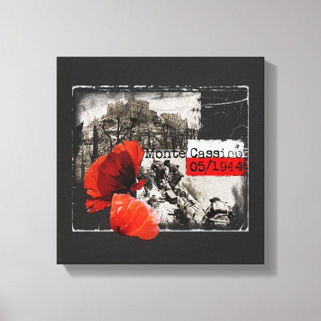 Monte Cassino Battle WW2 Czerwone Maki Poland Canvastryck (Framsida)