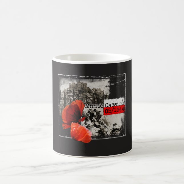 Monte Cassino Battle WW2 Czerwone Maki Poland Kaffemugg (Center)
