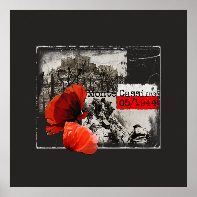 Monte Cassino Battle WW2 Czerwone Maki Polen Poster (Framsidan)