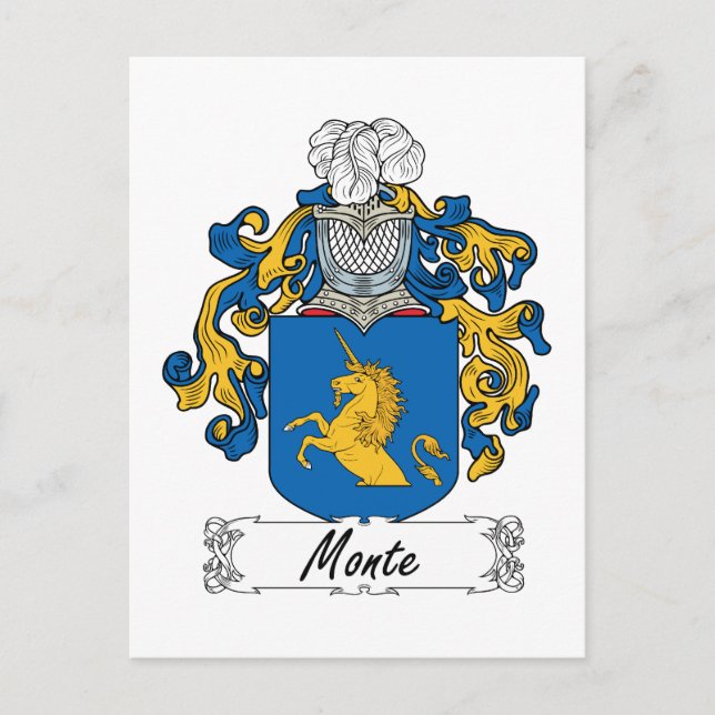 Monte Family Crest Vykort (Framsida)