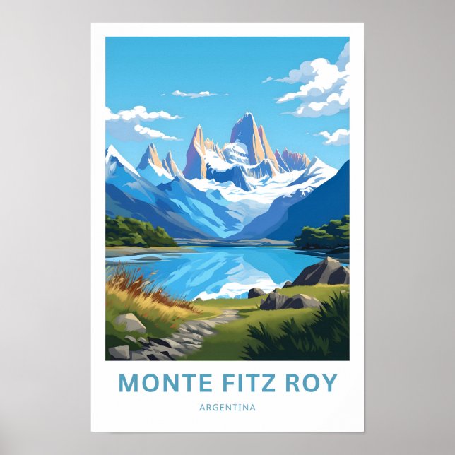 Monte Fitz Roy Argentina Travel Skriv ut Poster (Framsidan)