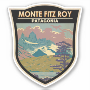 Monte Fitz Roy Patagonia Travel Art Vintage Klistermärken