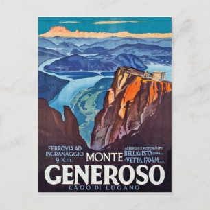 Monte Generoso, Luganosjön, utsikt från berget Vykort