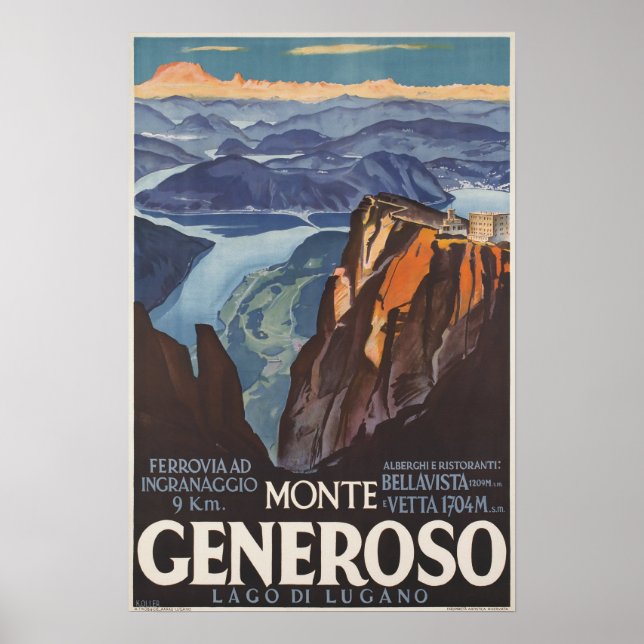 Monte Generoso,Schweiz,Reseposter Poster (Framsidan)
