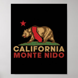 Monte Nido California Vintage Björn Retro Stat Poster