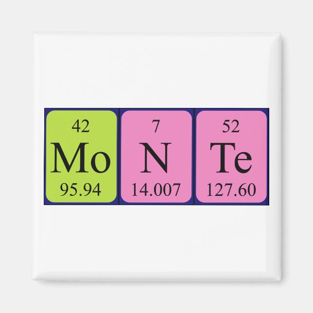 Monte Periote bord namn magnet (Framsidan)