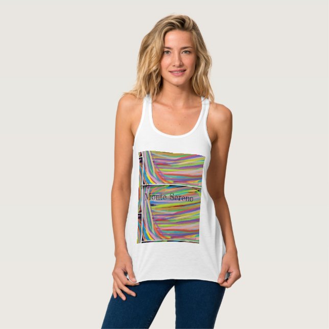 Monte Sereno California abstrakt art swirrls Linne Med Racerback (Hel framsida)