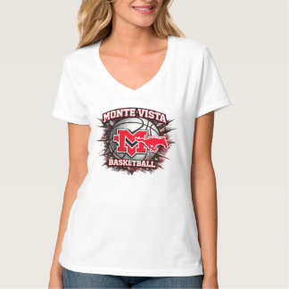 Monte Vista Basketboll Dam Top V-ringad T Shirt