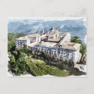 Montecassino Tuscany Italien Historik för klosterk Vykort