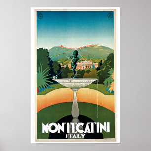 Montecatini Italien Vintage Italienska resor Poster