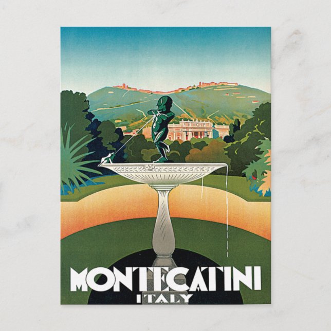 Montecatini Italien Vintage resor Vykort (Framsida)
