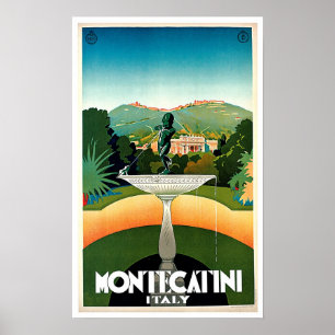 Montecatini Tuscany Italien Vintage resor Poster