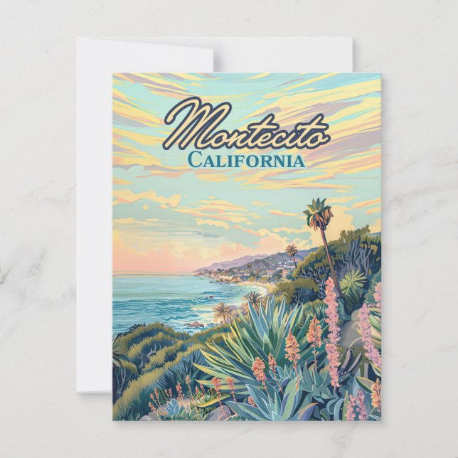 Montecito California Santa Barbara Kusten Card (Framsida)